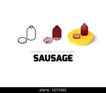 Wurst-Symbol im anderen Stil Stock Vektor