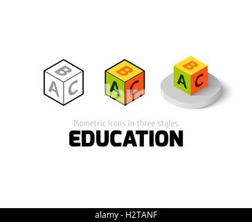 Bildung-Symbol im anderen Stil Stock Vektor