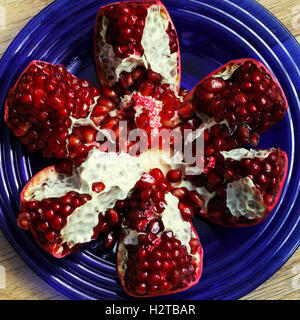 Rote Granatapfel schöne Nahaufnahme Makro-Foto Stockfoto