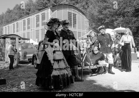 Teilnehmer der Steampunk Convention Anno 1900 in Luxemburg Fond de Gras im September 2016 Stockfoto