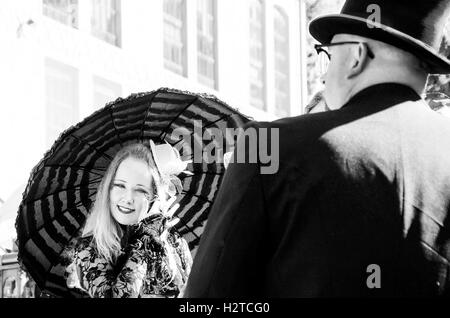 Teilnehmer des Anno 1900 Steampunk Convention in Luxemburg, 2016 Stockfoto