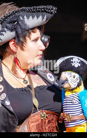 Teilnehmer von Anno 1900 Steampunk Convention in Luxemburg, 2016 Stockfoto