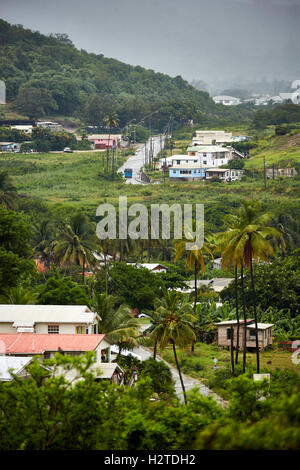 Barbados St Andrews Häuser typischen kleines Dorf in Schottland Bezirk nördlich der Insel blaue Bus Reisen Spuren shack Stockfoto