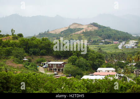 Barbados St Andrews Häuser typischen kleines Dorf in Schottland Bezirk nördlich der Insel blaue Bus Reisen Spuren shack Stockfoto