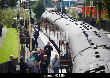 Rammt Bahnhof ELR East Lancashire Erbe Erhaltung Strich eine erhaltene Eisenbahn-Attraktion für Eisenbahnfans Stockfoto