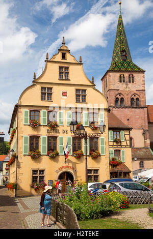 Turckheim Weinstraße Dorf, Elsass, Frankreich Stockfoto