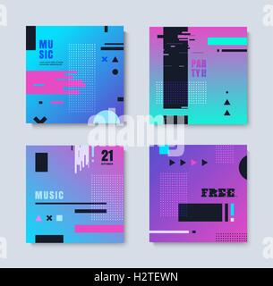 Legen Sie Einladungen Effekt Glitch. Stock Vektor