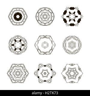 Logo-Vorlagen eingestellt. Abstrakt Kreis kreative Zeichen und Symbole. Stock Vektor