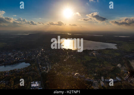 Luftbild, Zierker Seen, Neustrelitz, Mecklenburger Seenplatte, Müritz, Mecklenburg-Vorpommern, Deutschland, Europa, Luftbild Stockfoto