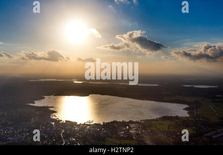 Luftbild, Zierker Seen, Neustrelitz, Mecklenburger Seenplatte, Müritz, Mecklenburg-Vorpommern, Deutschland, Europa, Luftbild Stockfoto