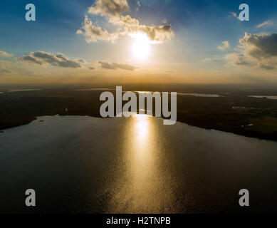 Luftbild, Zierker Seen, Neustrelitz, Mecklenburger Seenplatte, Müritz, Mecklenburg-Vorpommern, Deutschland, Europa, Luftbild Stockfoto