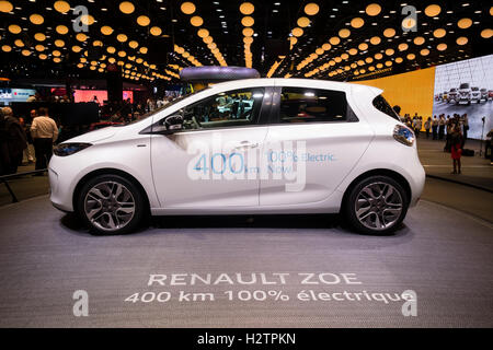 Neue Renault Zoe Plug-in-Elektro-Auto auf der Paris Motor Show 2016 Stockfoto