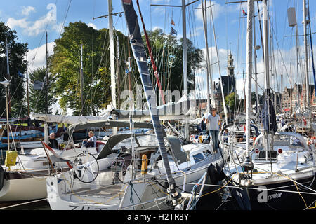 Alten Hafen Hafen Hoorn Niederlande Segelboot Schiff Stockfoto