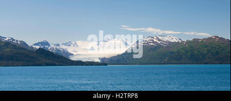 Blick auf Pigot Gletscher und Pigot Bucht von Valdez-Whittier Fähre, Alaska Marine Highway. Stockfoto