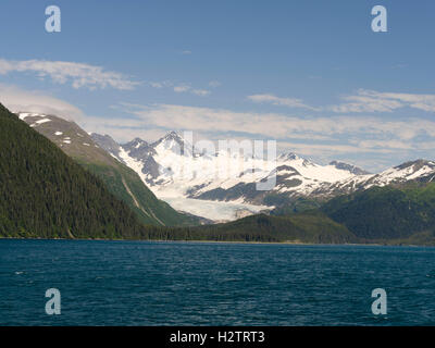 Blick auf Billings Gletscher von Valdez-Whittier Fähre, Alaska Marine Highway. Stockfoto