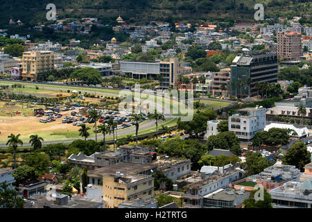 Das Champ de Mars Race Course, Blick von der Zitadelle, Port Louis, Mauritius. Stockfoto