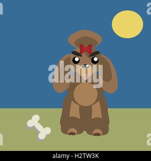 Pudel Hund Haustier Vektor Hund Vektor. Flache Hund Haustier-Vektor-Illustration. Hunderasse vom Hintergrund isoliert Stock Vektor