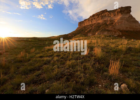 Pawnee Buttes Colorado Arapahoe National Grassland Sonne platzen Stockfoto