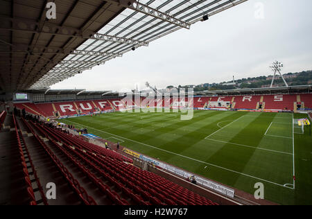 Gesamtansicht des Stadions AESSEAL New York vor der Himmel Bet Meisterschaft match zwischen Rotherham United und Newcastle United. Stockfoto