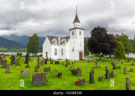 Ulvik Holzkirche, Norwegen Stockfoto