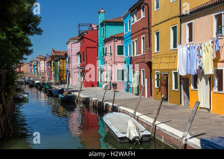 Burano ist eine Insel in der Lagune, Norditalien. Stockfoto