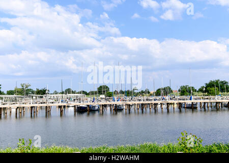 Lake Hefner Segelboot Marina in Oklahoma City, Oklahoma, USA. Stockfoto