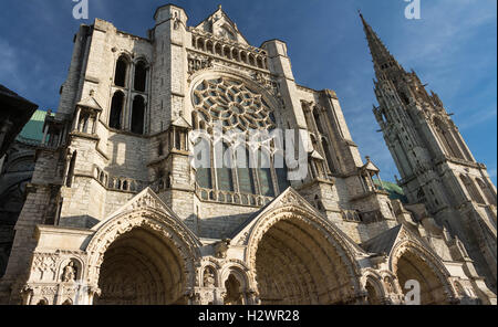 Die Muttergottes von Chartres Kathedrale ist eine der am meisten besuchten touristischen Destination in France.It enthielt in der UNESCO-Welt Stockfoto