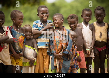 Erfassung von Kindern in Abteilung Réo in Burkina Faso, Westafrika. Stockfoto