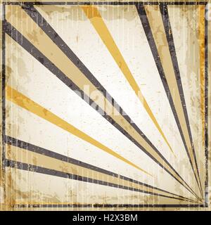 Halloween-Vintage Art-deco-Hintergrund - schwarz und orange Strahlen, altes Papier. Stock Vektor