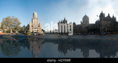 Mumbai Muncipal Corporation Gebäude und Bahnhof Chhatrapati Shivaji Terminus Fort, Mumbai, Maharashtra 400001 Stockfoto