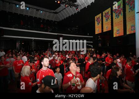 LFC-Legenden in Hollywood, moderiert von TV-Moderator Peter Mcdowell. Interviews und Q&A mit Luis Garcia, Robbie Fowler, Ian Rush und Garry Mc Allister.  Mitwirkende: Atmosphäre wo: Los Angeles, California, Vereinigte Staaten von Amerika bei: 27. Juli 2016 Stockfoto