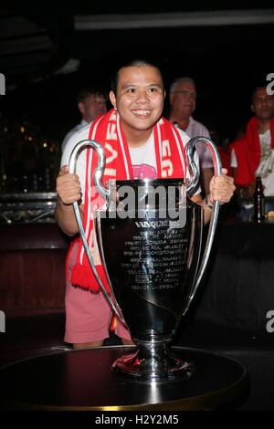 LFC-Legenden in Hollywood, moderiert von TV-Moderator Peter Mcdowell. Interviews und Q&A mit Luis Garcia, Robbie Fowler, Ian Rush und Garry Mc Allister.  Mitwirkende: Gast wo: Los Angeles, California, Vereinigte Staaten von Amerika bei: 27. Juli 2016 Stockfoto