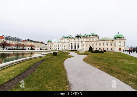 Schönes Foto Schloss Belvedere in Wien - Österreich im Winter. Stockfoto