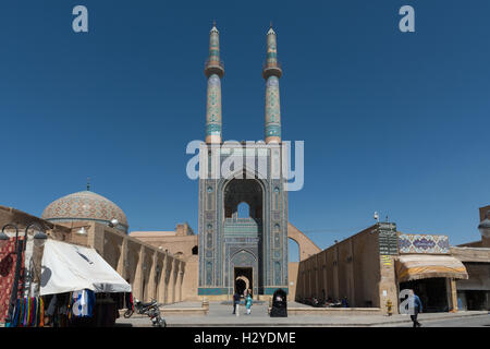 Yazd, Jāmeh Moschee von Yazd (Masjid-e-Jāmeh) am Morgen Stockfoto