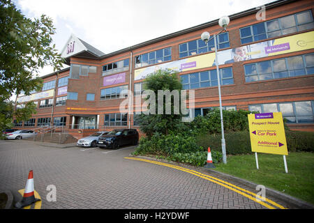 Monarch Airlines Hauptsitz am Flughafen Luton am Freitagnachmittag 30. Sept Stockfoto