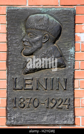 Lenin Plaque, Statuenpark, Memento Park, Szoborpark, Budapest, Ungarn, Europa Stockfoto