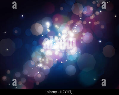 Blau leuchtende Weichzeichnen Lichter Hintergrund Stockfoto