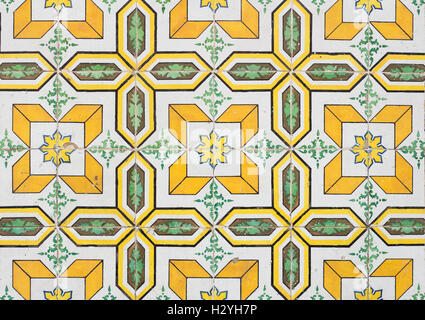 gelbe Portugal Fliesen closeup Stockfoto