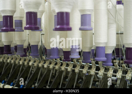 Baumwolle Spulen im Inneren Baumwollspinnerei Multan Pakistan Stockfoto