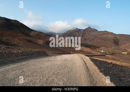 Fuerteventura: die Schotterstraße bis Punta de Jandia, der extremen südlichen Kap der Insel Stockfoto