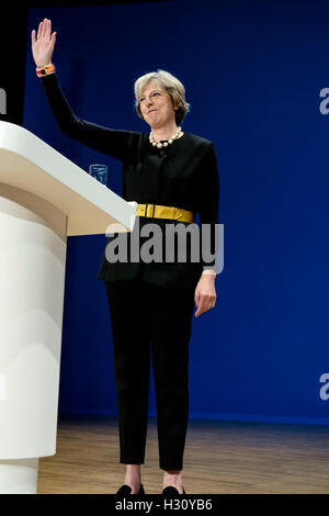 Parteitag der konservativen auf 10.02.2016 bei Birmingham ICC, Birmingham. Personen im Bild: §, befasst sich die Konferenz über Austritt am ersten Tag. Bild von Julie Edwards. Stockfoto