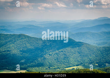 Schichten von der Blue-Ridge, gesehen im Shenandoah-Nationalpark, Virginia. Stockfoto