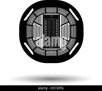 US-amerikanischer American-Football-Stadion aus der Vogelperspektive-Symbol. Weißen Hintergrund mit Schatten Design. Vektor-Illustration. Stock Vektor