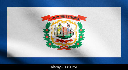 Offizielle Flagge West Virginian, Symbol. Amerikanische patriotische Element. USA-Banner. Vereinigte Staaten von Amerika Hintergrund. Stockfoto