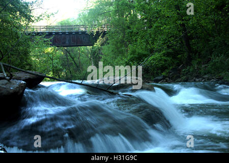 Blackwater Creek in Hollins Mill Park, Lynchburg, Virginia, USA Stockfoto