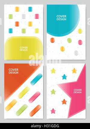 Cover Buch Design Vorlage Dekoration Hintergrund festlegen Stock Vektor