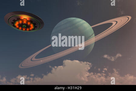 UFO-Home Welt. Stockfoto