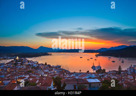 Sonnenuntergang über der Ägäis Stockfoto