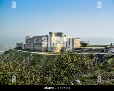 Burg von Krak des Chevaliers, Quala'a Tal-Husn, Syrien 2008 Stockfoto