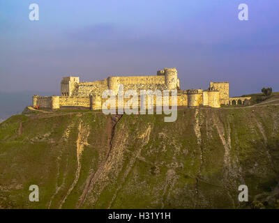 Burg von Krak des Chevaliers, Quala'a Tal-Husn, Syrien 2008 Stockfoto